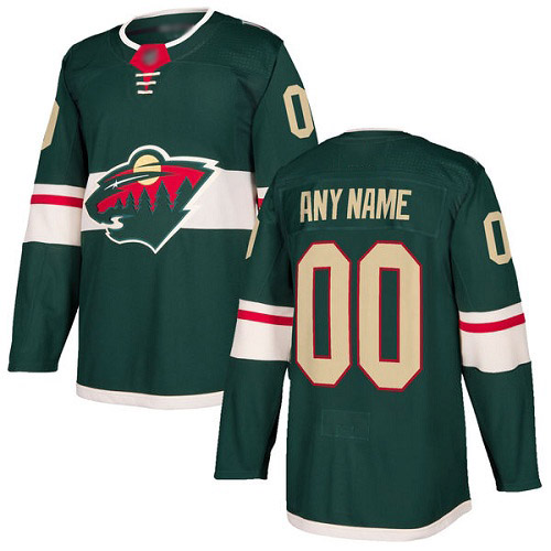Men's Authentic Green Home Jersey: Hockey Minnesota Wild Customized