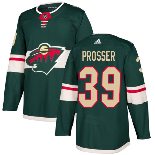 Adidas Youth Nate Prosser Authentic Green Home Jersey: NHL #39 Minnesota Wild