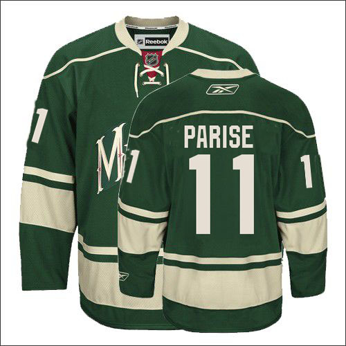 Reebok Men's Zach Parise Premier Green Third Jersey: NHL #11 Minnesota Wild