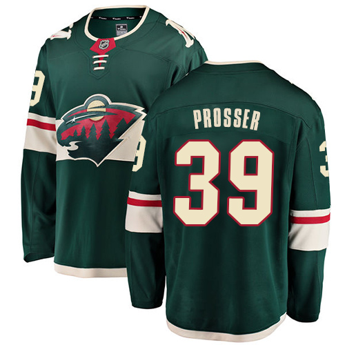 Fanatics Branded Men's Nate Prosser Breakaway Green Home Jersey: NHL #39 Minnesota Wild