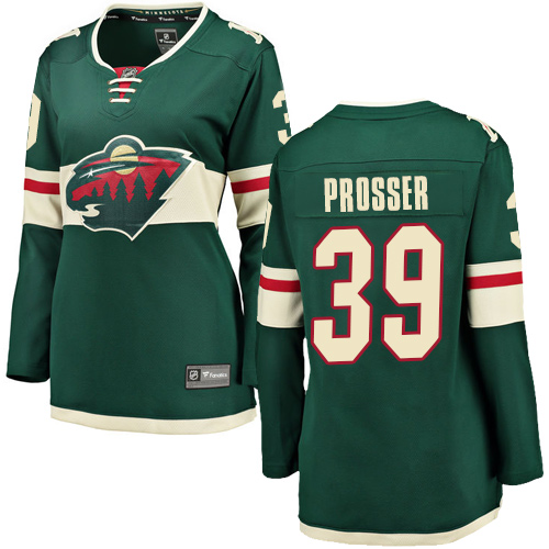 Fanatics Branded Women's Nate Prosser Breakaway Green Home Jersey: NHL #39 Minnesota Wild