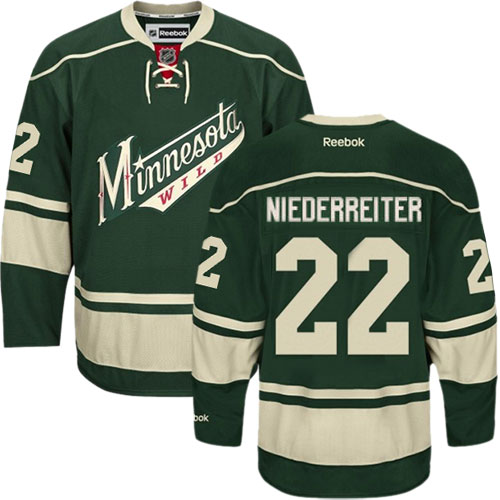 Reebok Youth Nino Niederreiter Authentic Green Third Jersey: NHL #22 Minnesota Wild
