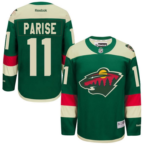 Reebok Men's Zach Parise Authentic Green Jersey: NHL #11 Minnesota Wild 2016 Stadium Series