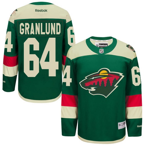 Reebok Men's Mikael Granlund Authentic Green Jersey: NHL #64 Minnesota Wild 2016 Stadium Series