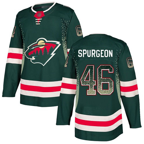 Men's Jared Spurgeon Authentic Green Jersey: Hockey #46 Minnesota Wild Drift Fashion