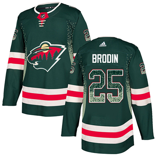 Men's Jonas Brodin Authentic Green Jersey: Hockey #25 Minnesota Wild Drift Fashion