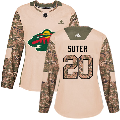Women's Ryan Suter Authentic Camo Jersey: Hockey #20 Minnesota Wild Veterans Day Practice