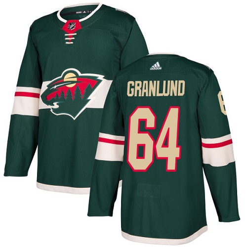Adidas Youth Mikael Granlund Authentic Green Home Jersey: NHL #64 Minnesota Wild