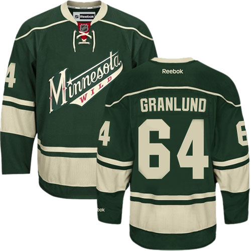 Reebok Youth Mikael Granlund Premier Green Third Jersey: NHL #64 Minnesota Wild
