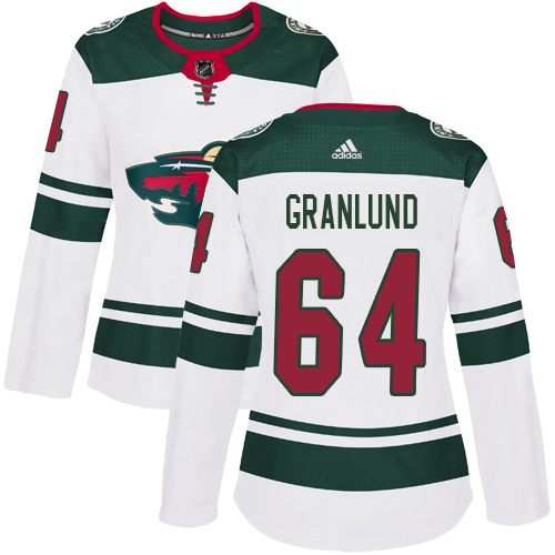 Reebok Women's Mikael Granlund Authentic White Away Jersey: NHL #64 Minnesota Wild