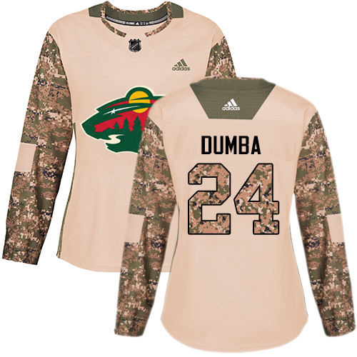 Women's Matt Dumba Authentic Camo Jersey: Hockey #24 Minnesota Wild Veterans Day Practice