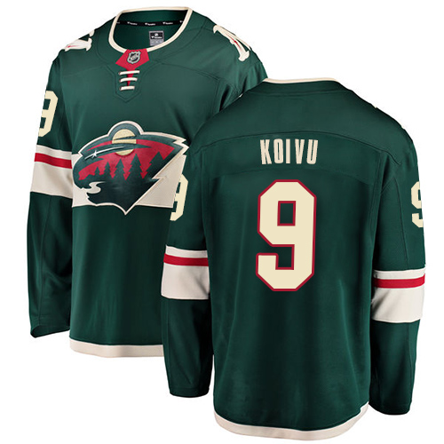 Fanatics Branded Youth Mikko Koivu Breakaway Green Home Jersey: Hockey #9 Minnesota Wild