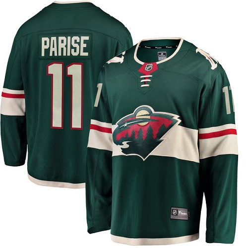 Fanatics Branded Men's Zach Parise Breakaway Green Home Jersey: NHL #11 Minnesota Wild