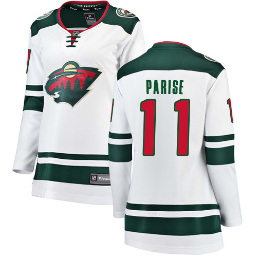 Fanatics Branded Women's Zach Parise Breakaway White Away Jersey: NHL #11 Minnesota Wild