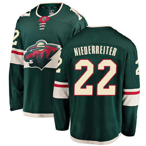 Fanatics Branded Men's Nino Niederreiter Breakaway Green Home Jersey: NHL #22 Minnesota Wild