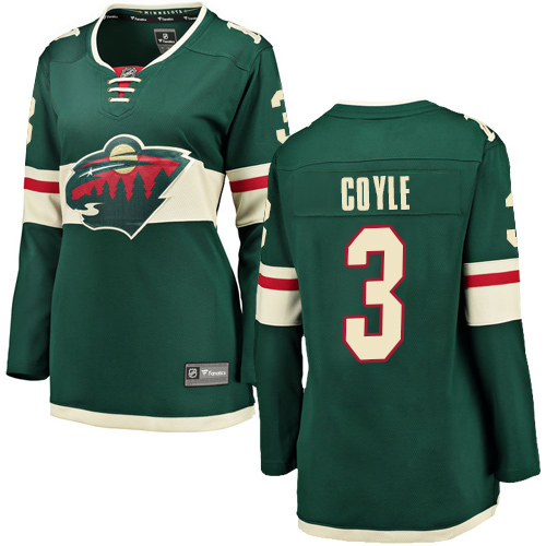 Fanatics Branded Women's Charlie Coyle Breakaway Green Home Jersey: NHL #3 Minnesota Wild