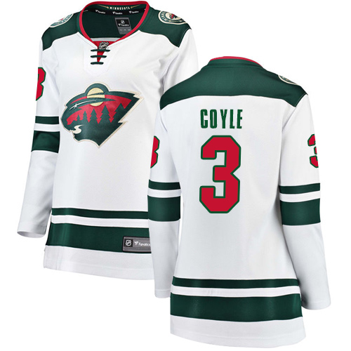 Fanatics Branded Women's Charlie Coyle Breakaway White Away Jersey: NHL #3 Minnesota Wild
