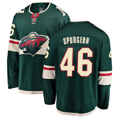 Fanatics Branded Men's Jared Spurgeon Breakaway Green Home Jersey: Hockey #46 Minnesota Wild