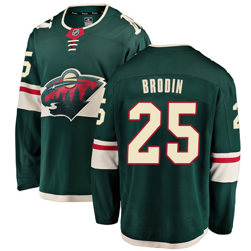 Fanatics Branded Men's Jonas Brodin Breakaway Green Home Jersey: Hockey #25 Minnesota Wild