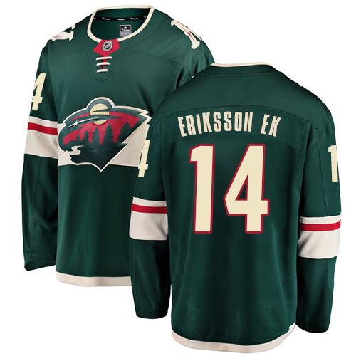Fanatics Branded Men's Joel Eriksson Ek Breakaway Green Home Jersey: Hockey #14 Minnesota Wild