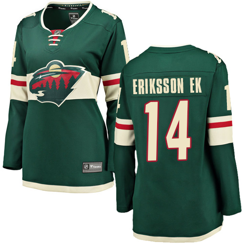 Fanatics Branded Women's Joel Eriksson Ek Breakaway Green Home Jersey: Hockey #14 Minnesota Wild