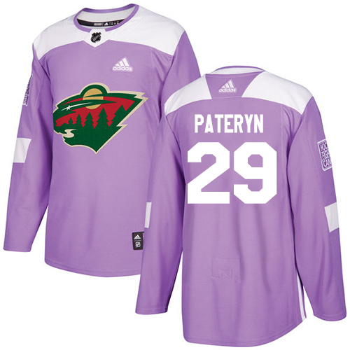 Men's Greg Pateryn Authentic Purple Jersey: Hockey #29 Minnesota Wild Fights Cancer Practice