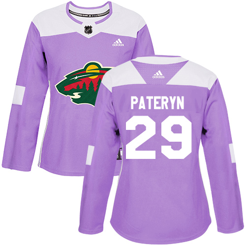 Women's Greg Pateryn Authentic Purple Jersey: Hockey #29 Minnesota Wild Fights Cancer Practice