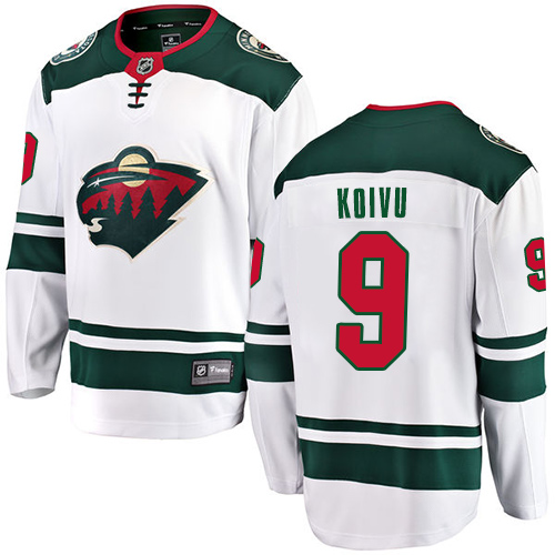 Fanatics Branded Youth Mikko Koivu Breakaway White Away Jersey: Hockey #9 Minnesota Wild