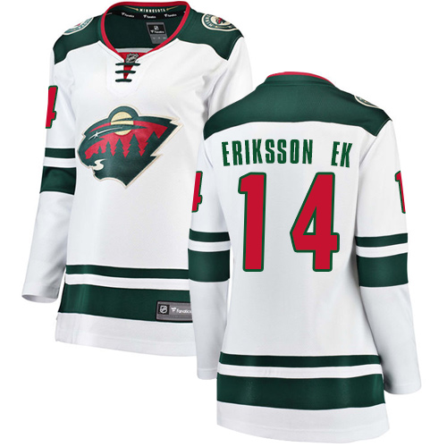 Fanatics Branded Women's Joel Eriksson Ek Breakaway White Away Jersey: Hockey #14 Minnesota Wild
